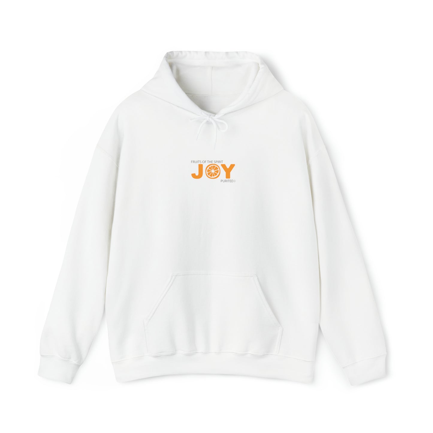JOY Orange HOODIE White