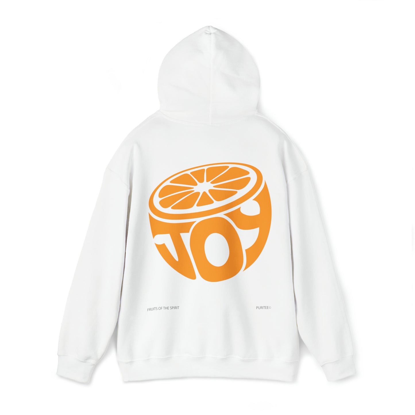 JOY Orange HOODIE White