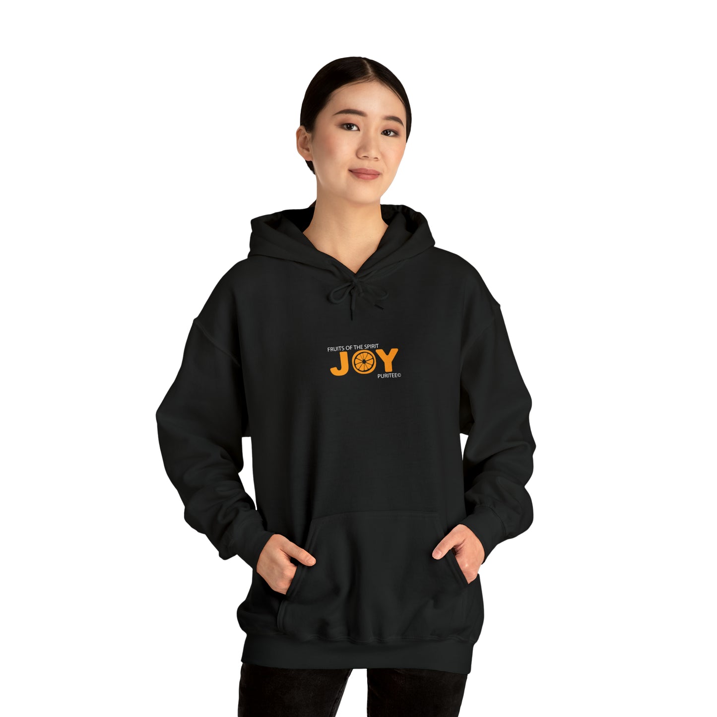 JOY Orange HOODIE Black