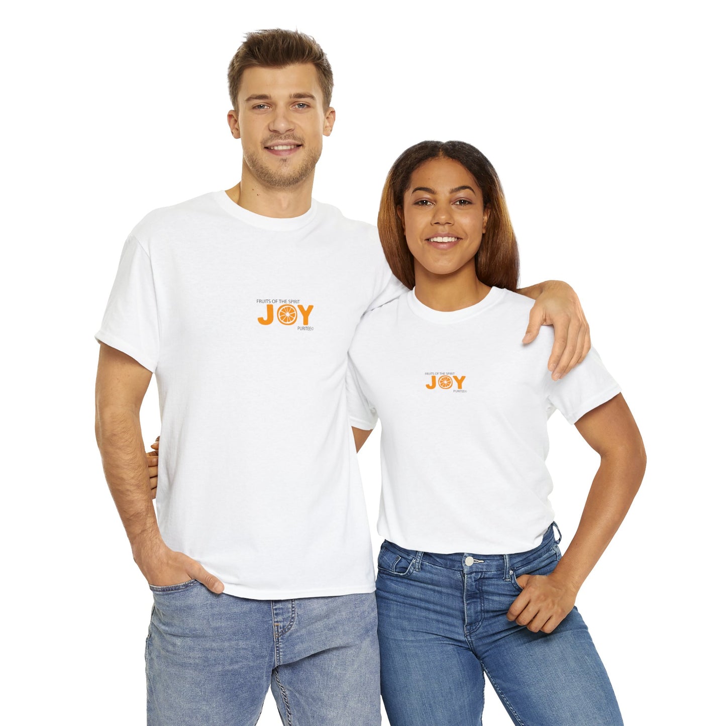 JOY Orange TEE-shirt White