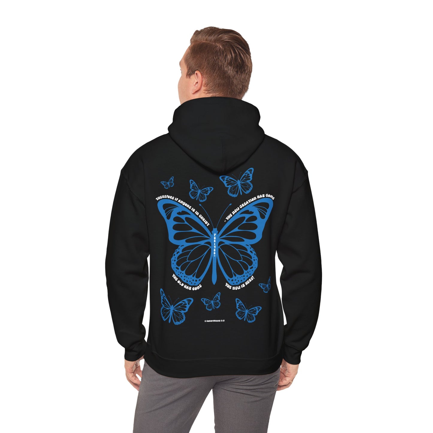 Butterfly 2 CORINTHIANS 5:17 HOODIE Darks