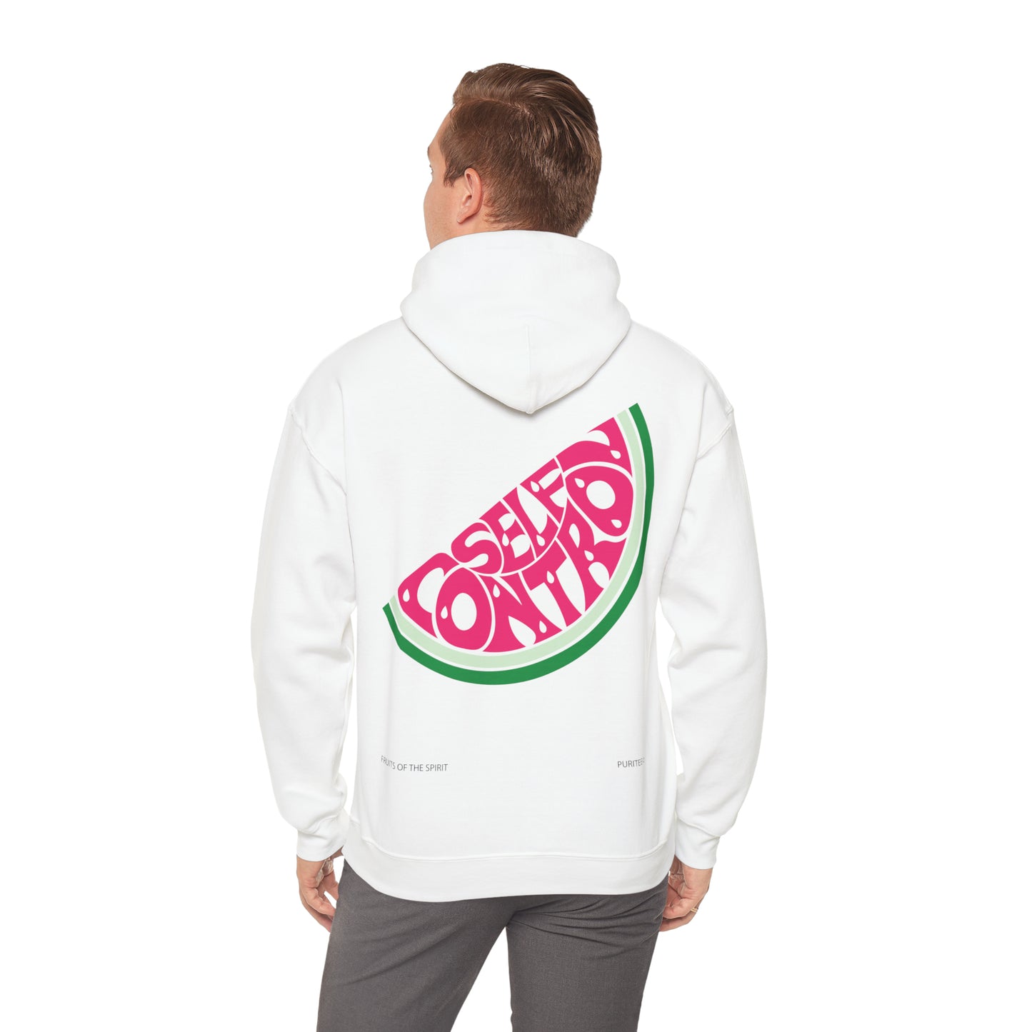 SELF CONTROL Watermelon HOODIE White