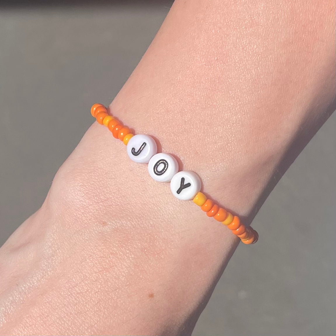 JOY Orange Beaded Bracelet