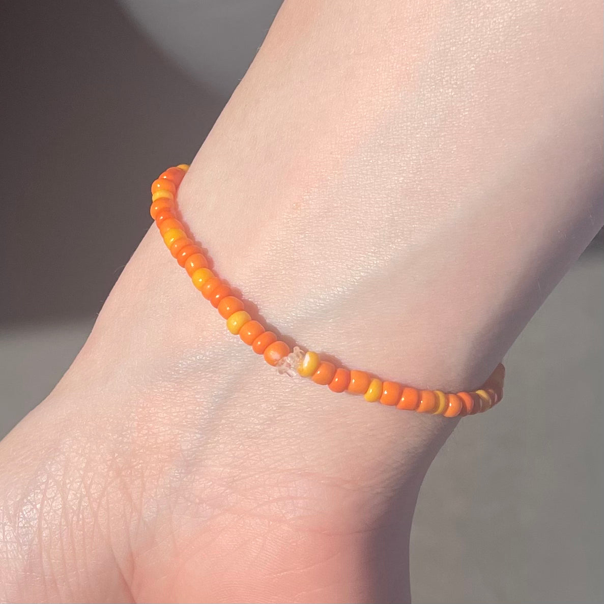 JOY Orange Beaded Bracelet