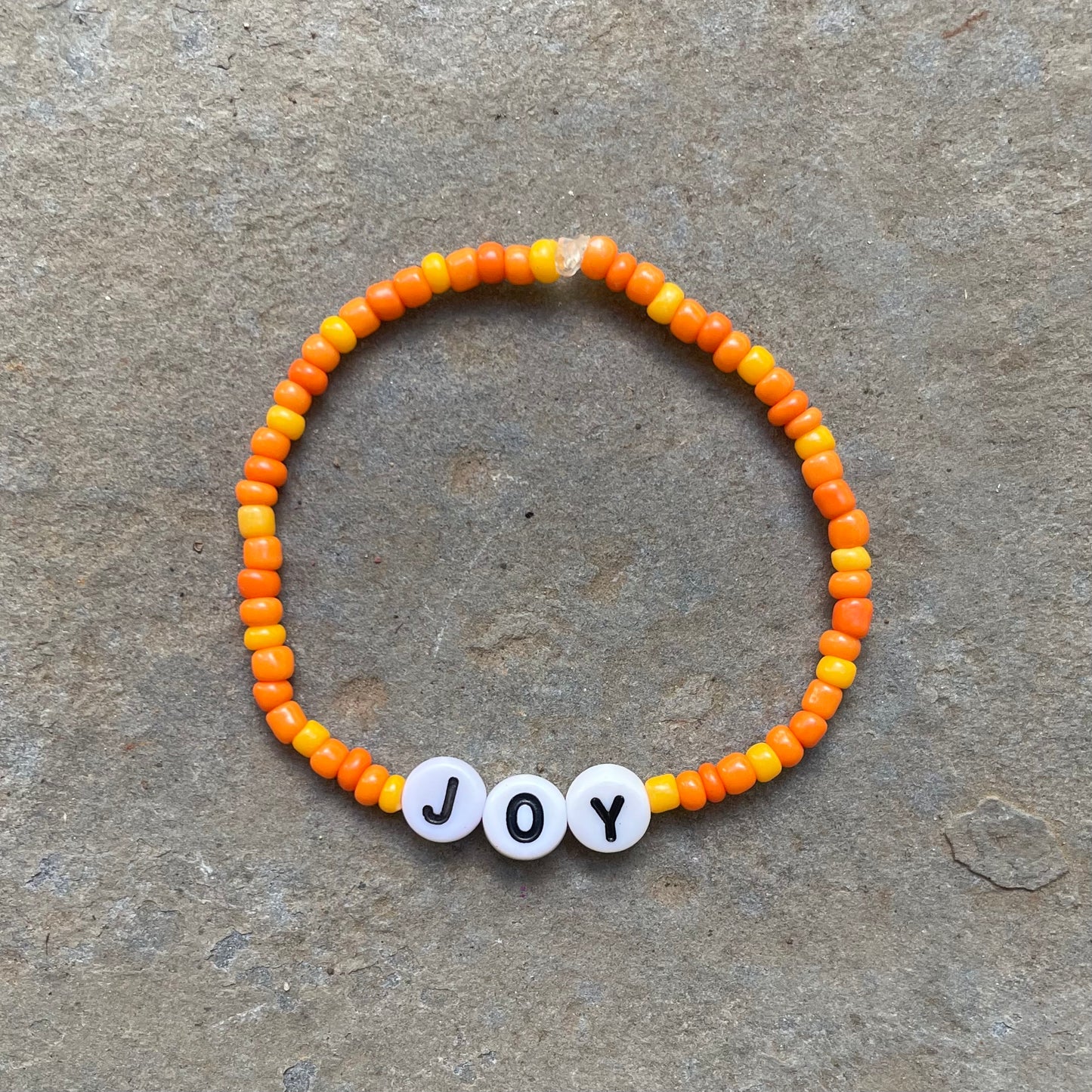 JOY Orange Beaded Bracelet