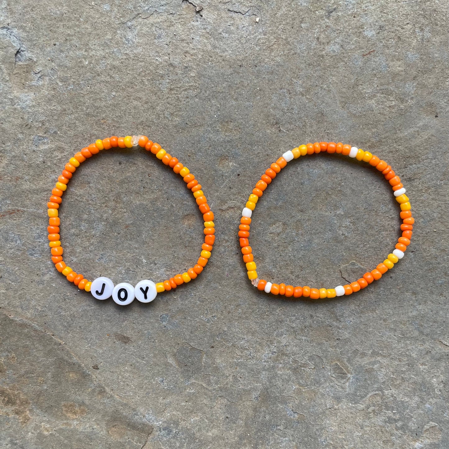 JOY Orange Beaded Bracelet PACK