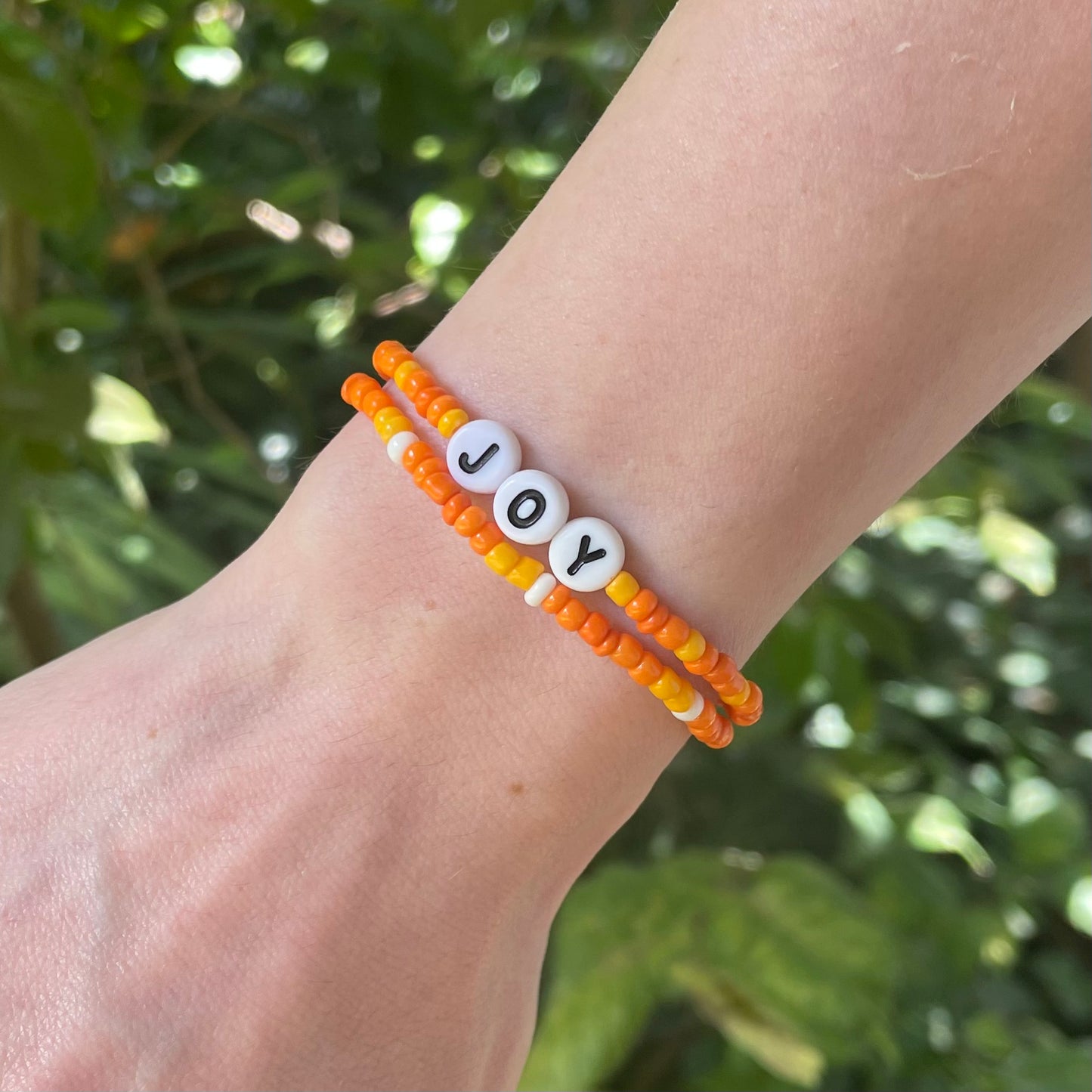 JOY Orange Beaded Bracelet PACK