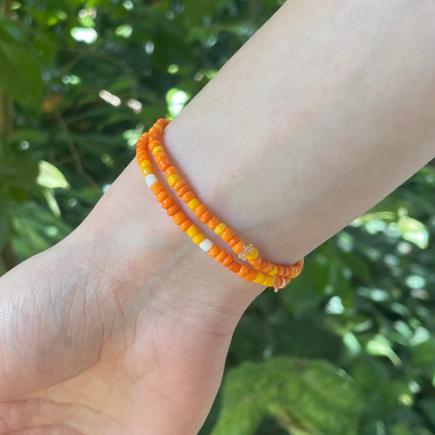 JOY Orange Beaded Bracelet PACK