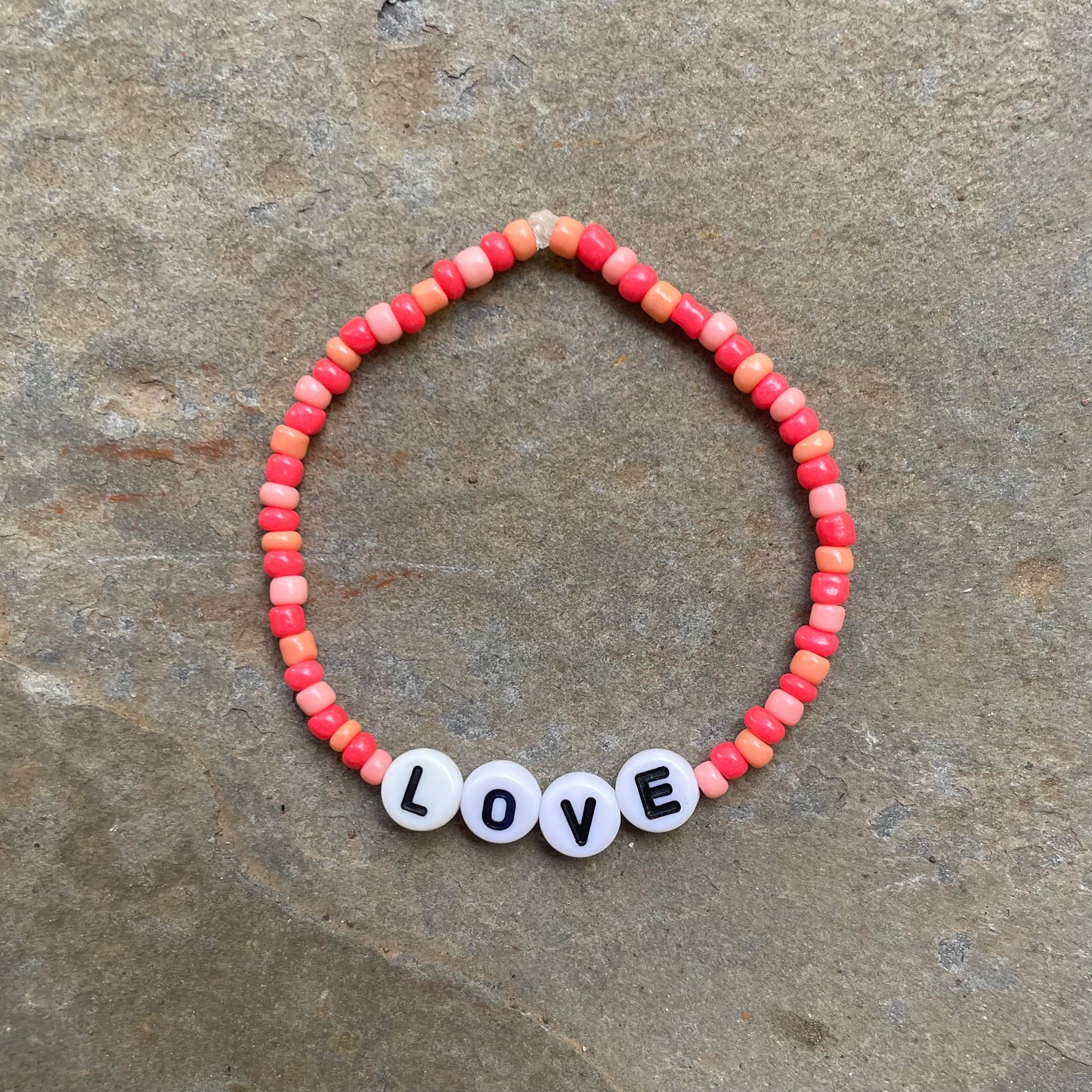 LOVE Strawberry Beaded Bracelet