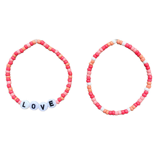 LOVE Strawberry Beaded Bracelet PACK