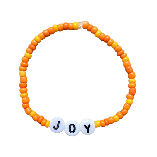 JOY Orange Beaded Bracelet